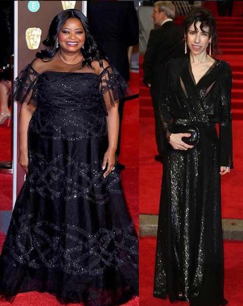 Octavia Spencer in Sachin Babi and Sally Hawkins in Ralph Russo